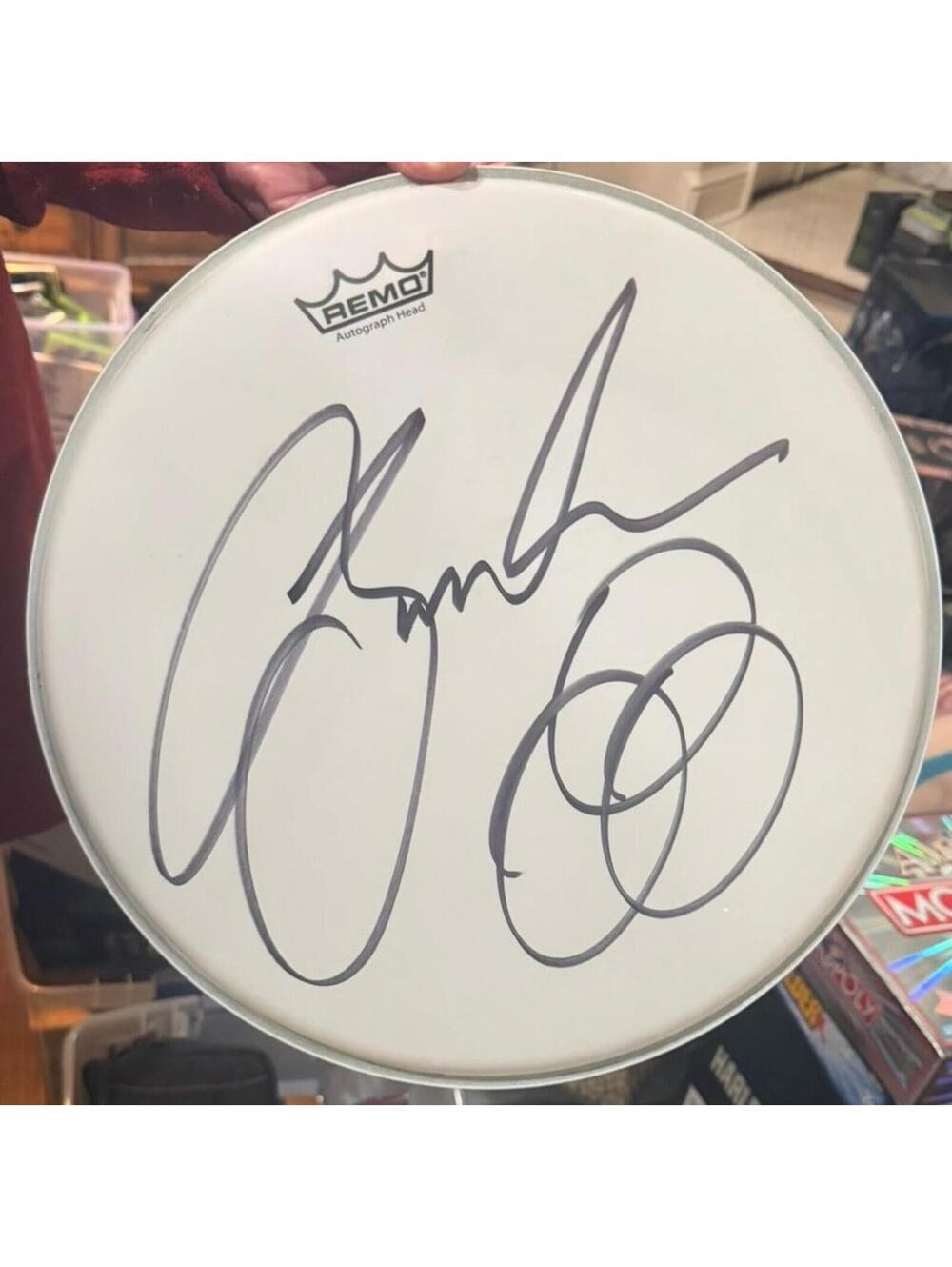 Authentic Jason Bonham Autographed 14" Remo Drum Head Led Zeppelin Sammy Hagar